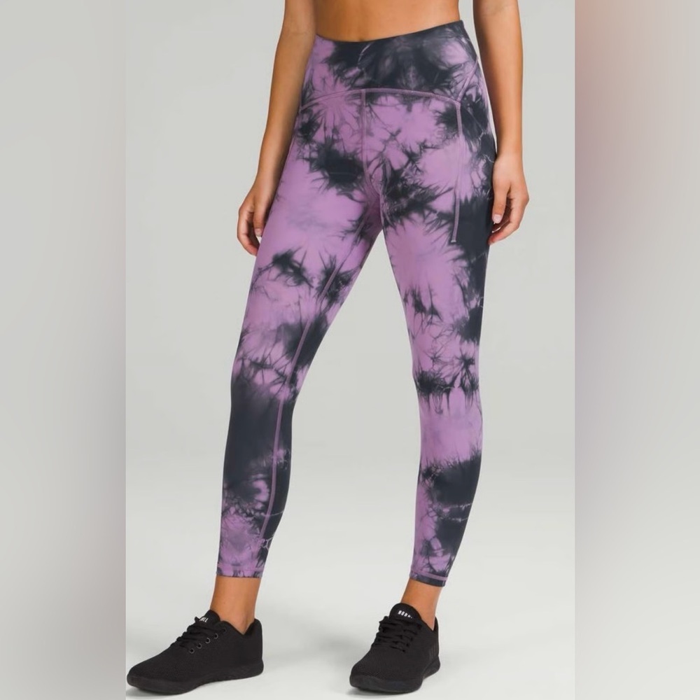Lululemon power thru crop 23”|sz4| Wisteria tie-dye